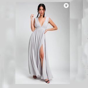 👗 Lulu's Heavenly Hues Light Grey Maxi Dress-Never worn.